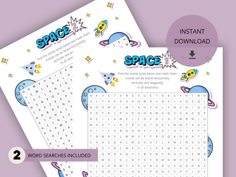 Outer Space Word Search for Kids Printable Pdf Fun Activity - Etsy