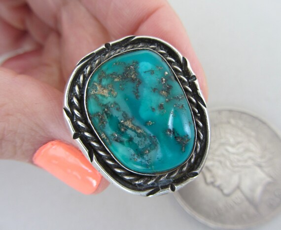 Dark green turquoise ring new arrivals