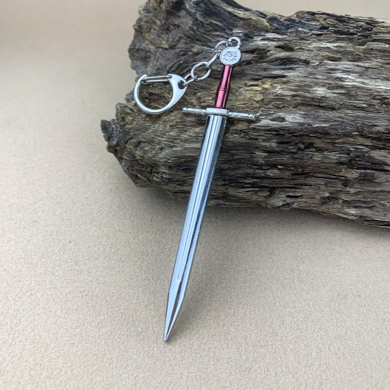 Wild Hunt Sword Metal Keychain Keyring Geralt of Rivia Silver