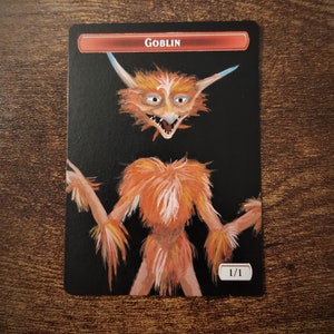 Hand painted Labyrinth 1/1 Goblin creature token - MTG