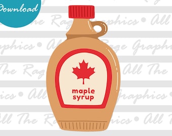 Maple Syrup | Instant Digital Download | png jpg svg pdf | Graphic Image | Clip Art | Clipart | Image File | Vector File | Breakfast Syrup
