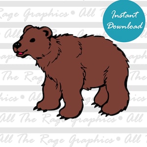 Brown Bear | Instant Digital Download | png jpg svg pdf | Graphic Image | Clip Art | Clipart | Image File