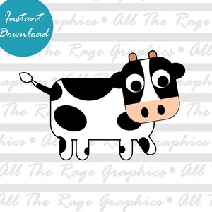 Cute Cow | Instant Digital Download | png jpg svg pdf | Graphic Image | Clip Art | Clipart | Image File