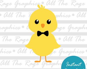 Bow Tie Chick | Instant Digital Download | png jpg svg pdf | Graphic Image | Clip Art | Clipart | Image File | Vector File | Easter Chick