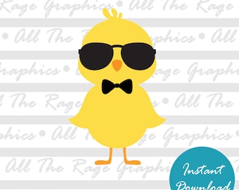 Cool Chick | Instant Digital Download | png jpg svg pdf | Graphic Image | Clip Art | Clipart | Image File | Vector File | Easter Chick