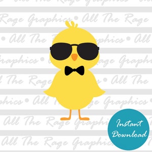 Poussin cool | Téléchargement numérique instantané | png jpg svg pdf | Image graphique | Clipart | Clipart | Fichier image | Fichier vectoriel | Poussin de Pâques