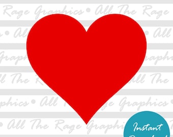 Red Heart | Instant Digital Download | png jpg svg pdf | Graphic Image | Clip Art | Clipart | Image File | Vector File