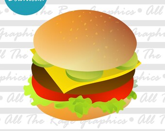 Cheeseburger | Instant Digital Download | png jpg svg pdf | Graphic Image | Clip Art | Clipart | Image File | Vector File