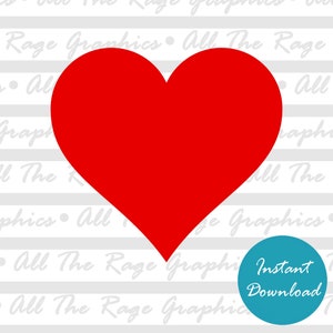 Red Heart | Instant Digital Download | png jpg svg pdf | Graphic Image | Clip Art | Clipart | Image File | Vector File