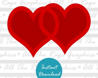 Double Heart | Instant Digital Download | png jpg svg pdf | Graphic Image | Clip Art | Clipart | Image File | Vector File