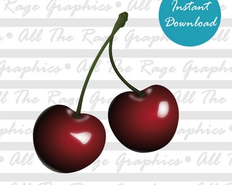 Black Cherries | Instant Digital Download | png jpg svg pdf | Graphic Image | Clip Art | Clipart | Image File | Vector File