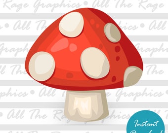 Mushroom | Instant Digital Download | png jpg svg pdf | Graphic Image | Clip Art | Clipart | Image File