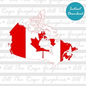 Canada Flag Map | Instant Digital Download | png jpg svg pdf | Graphic Image | Clip Art | Clipart | Image File