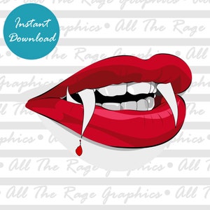 Vampire Lips | Instant Digital Download | png jpg svg pdf | Graphic Image | Clip Art | Clipart | Image File
