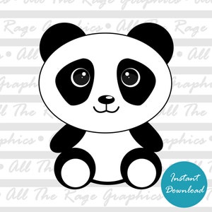 Urso Panda | Download Digital Instantâneo | png jpg svg pdf | Imagem Gráfica | Clip-Art | Clipart | Arquivo de imagem