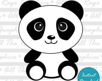 Panda Bear | Instant Digital Download | png jpg svg pdf | Graphic Image | Clip Art | Clipart | Image File