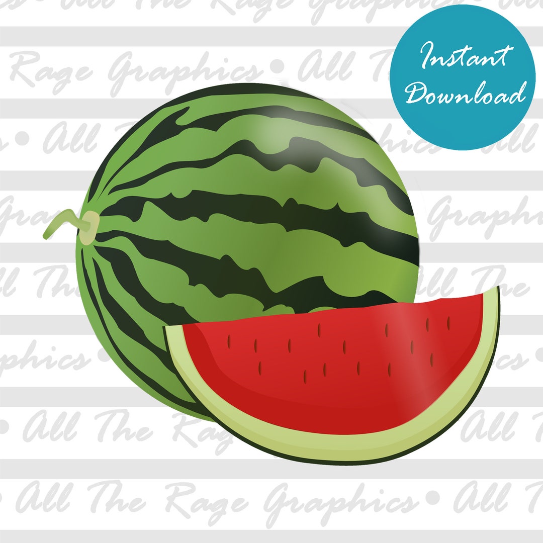 Watermelon Instant Digital Download Png Jpg Svg Pdf Graphic Image Clip ...
