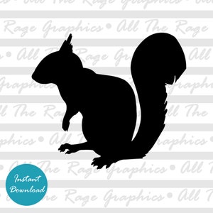 Eekhoorn silhouet | Directe digitale download | png-jpg-svg-pdf | Grafische afbeelding | illustraties | Clipart | Beeldbestand