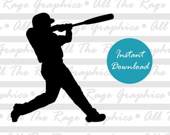 Baseball Spieler | Sofortiger digitaler Download | png jpg svg pdf | Grafisches Bild | Clip Art | Clipart | Bilddatei | Vektordatei | Männer Baseball