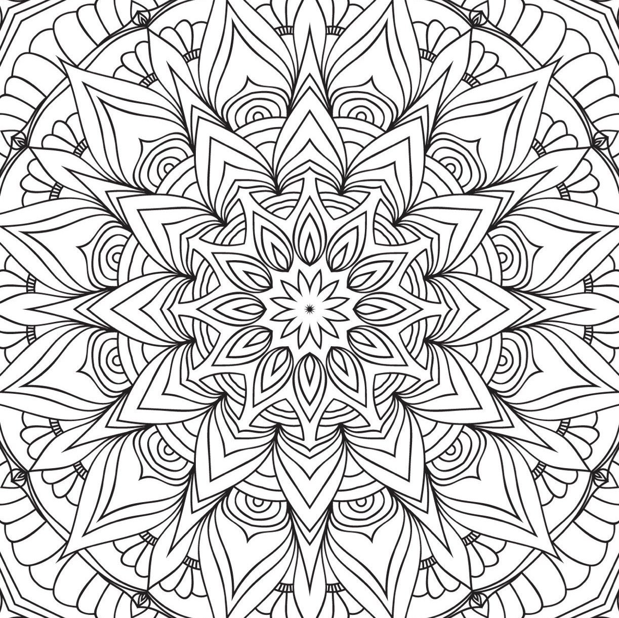 Printable Unique Mandala Colouring Pages X50 - Etsy