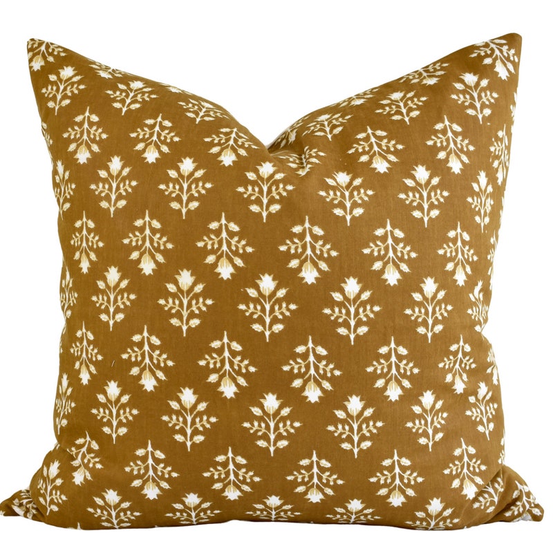 Brown - Akola Block Print Cotton Pillow Covers (Set of 2) 12