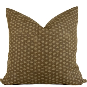 Indian Block Print Pillow Cover - Ochre Blossom