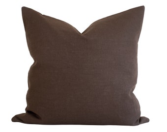 Linen Pillow Cover - Chocolate