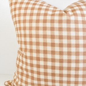 Hmong Organic Woven Pillow Cover Clay Gingham image 7