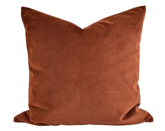 Velvet Pillow Cover - Burnt Rust