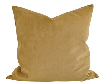 Velvet Pillow Cover - Gold, Ochre