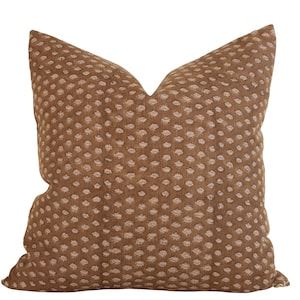 Indian Block Print Pillow Cover - Sienna Blossom