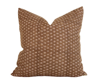 Indian Block Print Pillow Cover - Sienna Blossom