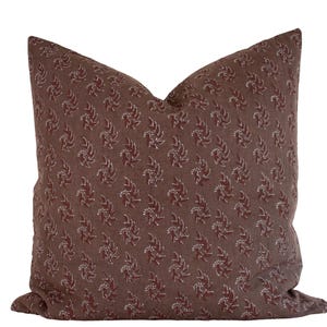 Indian Block Print Pillow Cover - Brownstone and Ivory