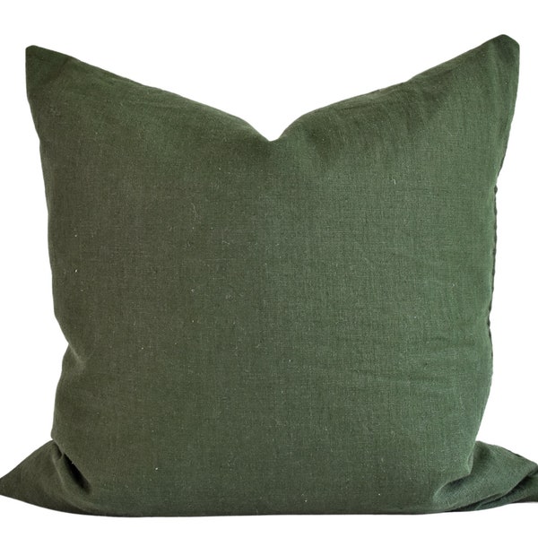 Linen Pillow Cover - Olive