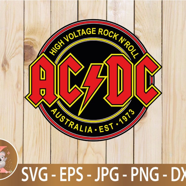 AC/DC | High Voltage | Back in Black | Australia | Powerage | T.N.T. | Svg Png Dxf Cut Files  | Music | Heavy Metal | Cricut | Silhouette