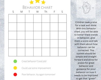 Traffic Light Behavior Chart, Printable Behavior Chart for Kids 