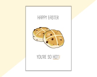 Happy Easter Card | Funny Easter Card | Rude Easter Card | Hot Cross Bun