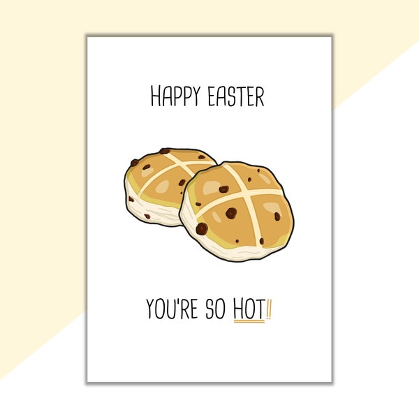 Happy Easter Card | Funny Easter Card | Rude Easter Card | Hot Cross Bun
