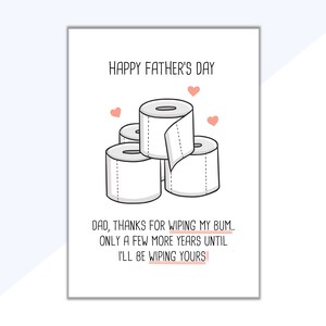 Afvegende Bum Vaderdagkaart | Toiletpapier Vaderdagkaart | Grappige Vaderdagkaart | Onbeleefde vaderdag