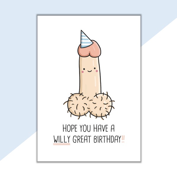 Willy Birthday Card | Penis Birthday Card | Funny Birthday Card | Rude Birthday