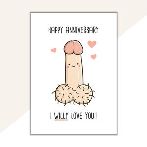Biglietto di buon anniversario / Biglietto di anniversario divertente / Biglietto di anniversario maleducato / Biglietto di anniversario Willy / Willy