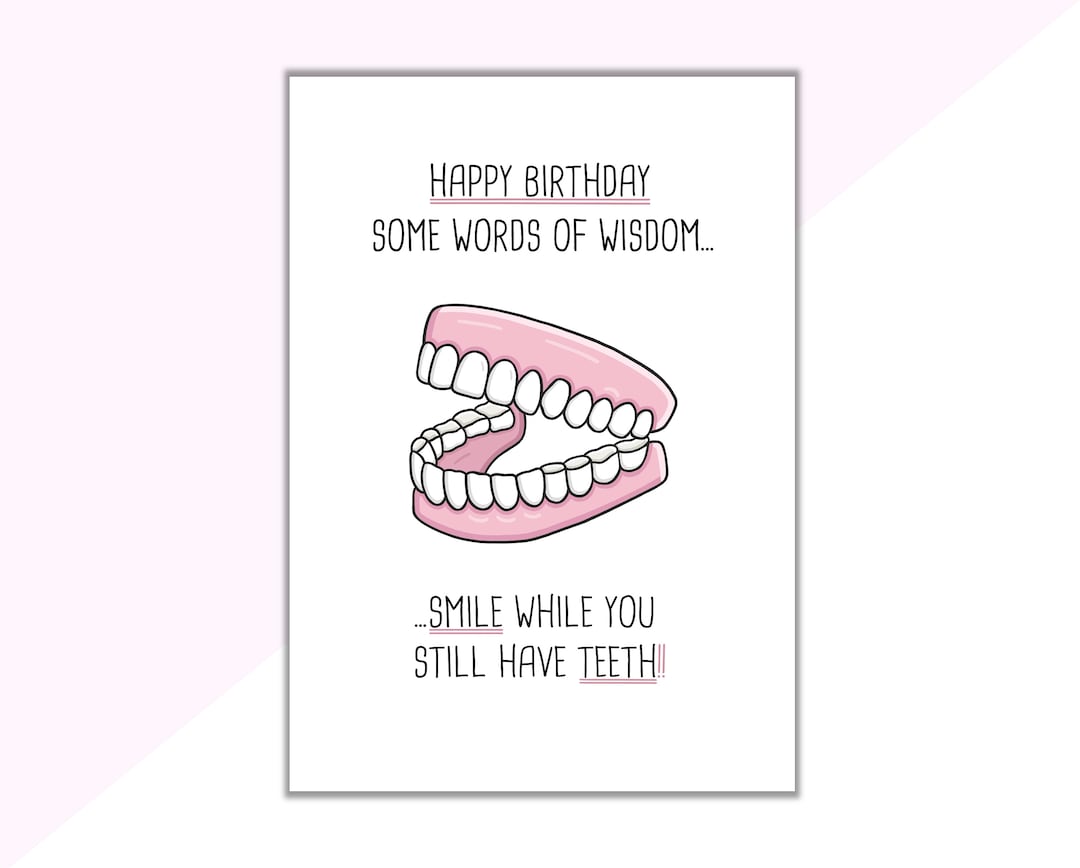 False Teeth Birthday Card Funny Birthday Card Rude Etsy UK