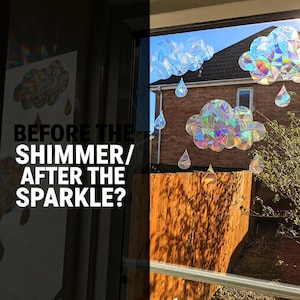 3 Nubes 8 Lágrimas Arcoíris Atrapasol Pegatinas Película para Ventana Calcomanía Atrapasol Accesorios para Auto Alquiler Pegatina Adorno Habitación Regalos de Cumpleaños Ella