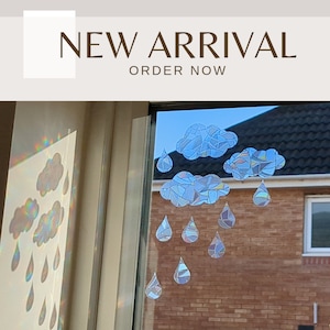 3 Clouds 8 Tears Rainbow Suncatcher Sticker Window Film Sun Catcher Decal Car Accessories Rental Stickers Ornament Room Decor Gifts for Her
