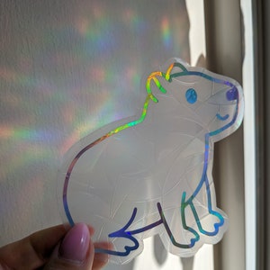 Capybara Rainbow Sun Catcher Sticker Window Film Suncatcher Prism Decal ...