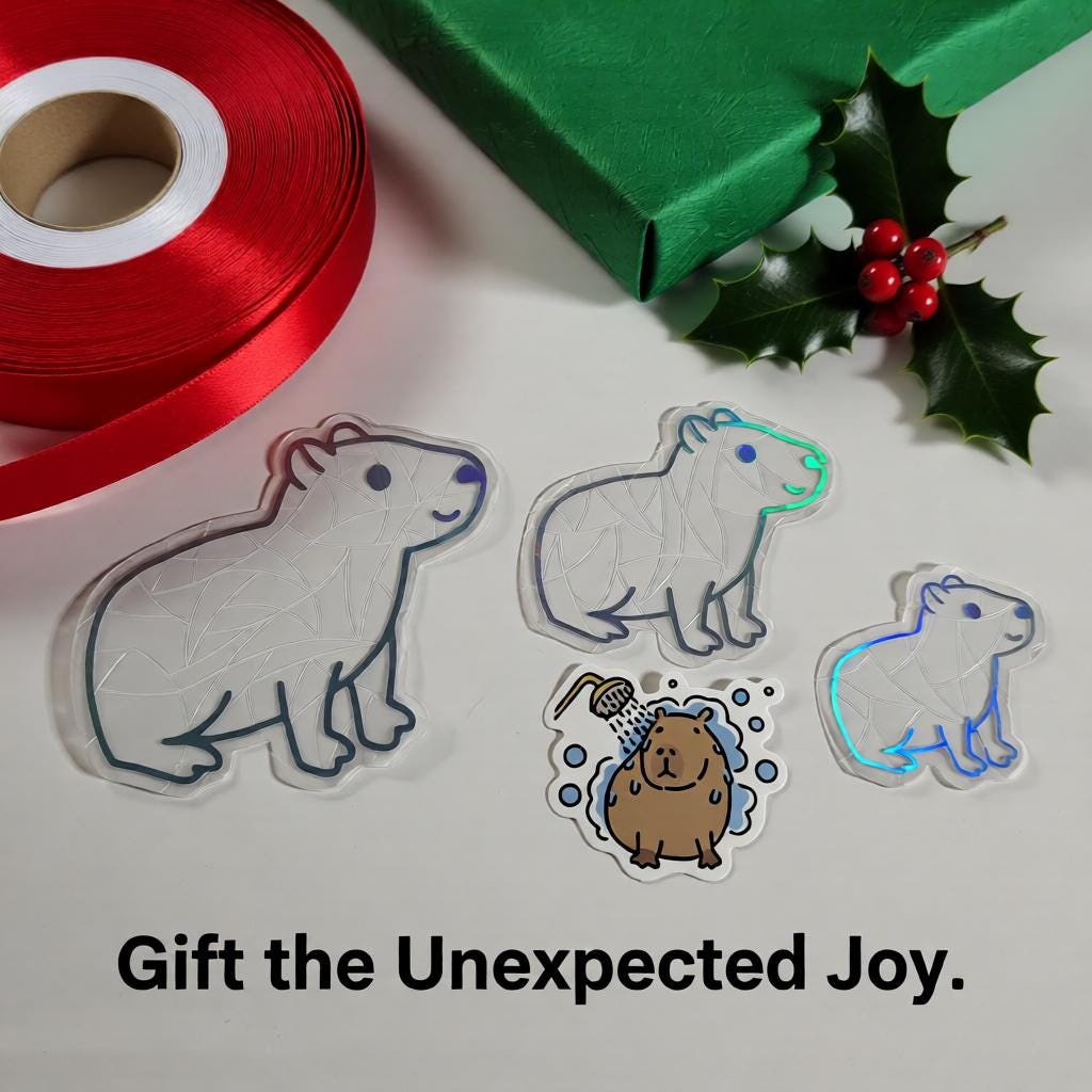 Capybara Rainbow Sun Catchers Sticker Window Film Suncatcher Prism ...