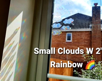 Rainbow Suncatcher Sticker Pack 16/24 MINI Clouds Size 2" Sun Catcher Window Film Cling Decal Decor Home Car Accessories Birthday Mom Gifts