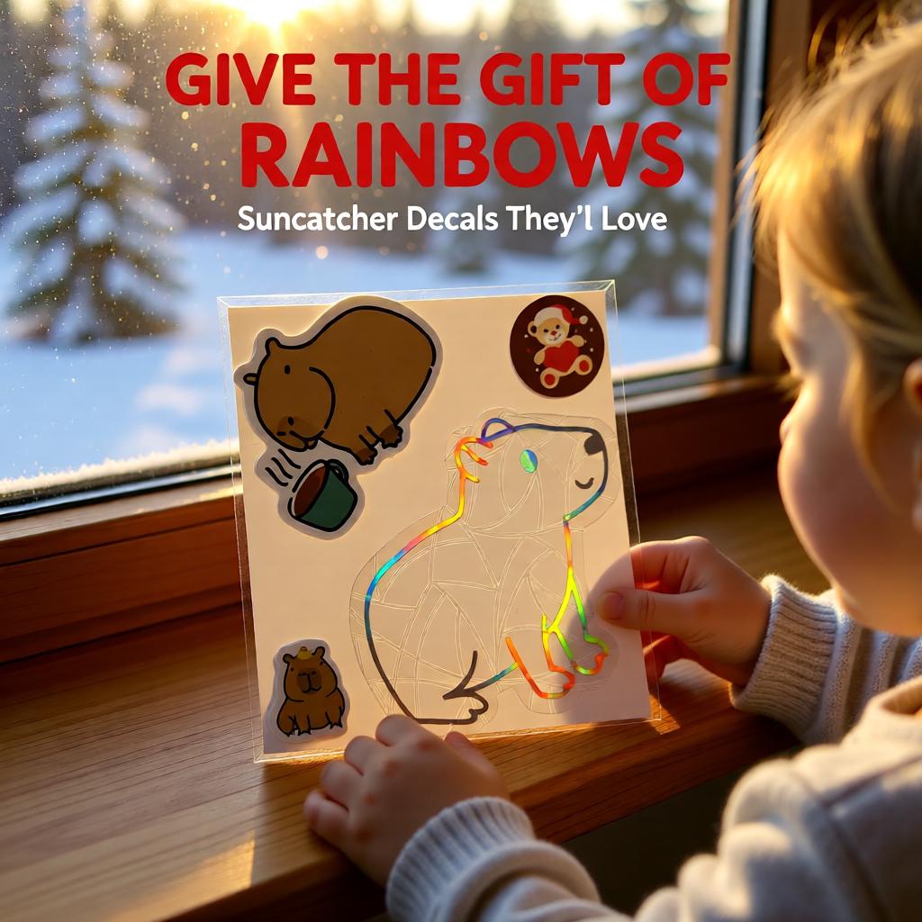 Capybara Rainbow Sun Catchers Sticker Window Film Suncatcher Prism ...