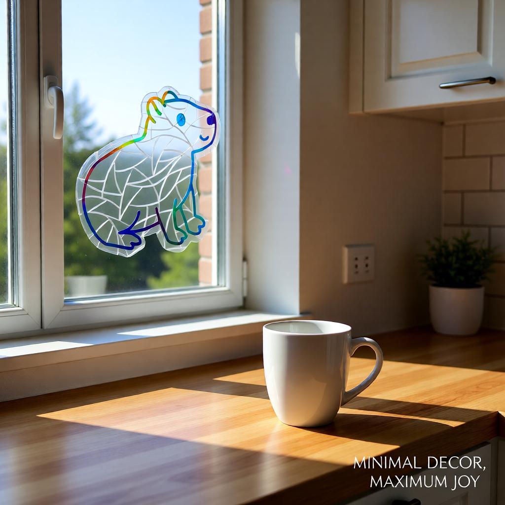Capybara Rainbow Sun Catcher Sticker Window Film Suncatcher Prism Decal ...