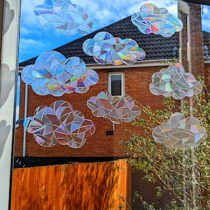 8 Clouds Rainbow Suncatchers Stickers Window Film Decal Car Sticker Sun Catcher Prism Ornament Home Room Decor Birthday Gift for Her Mom Kid